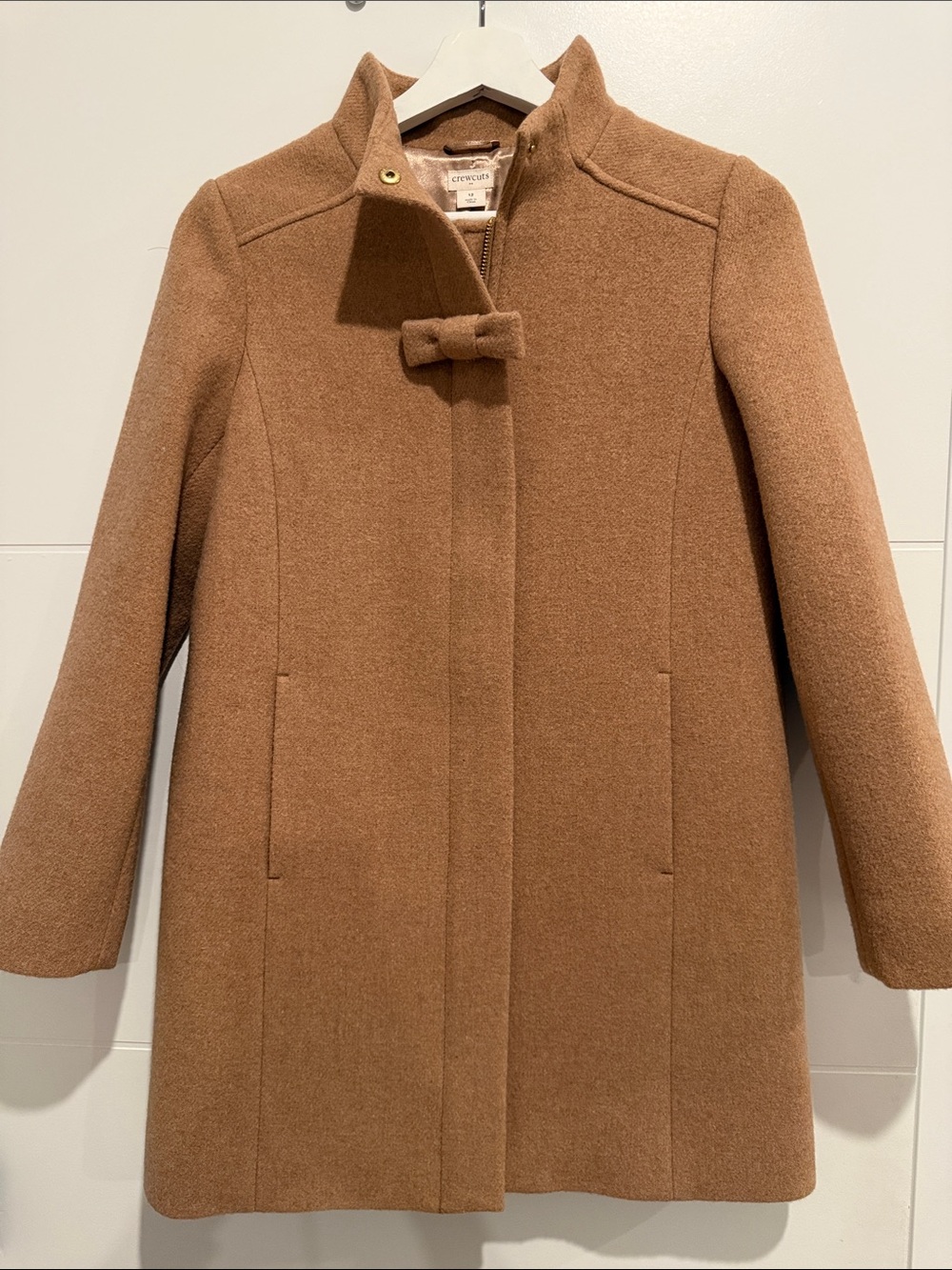 Crewcuts Camel Brown Wool Toggle Pea Coat